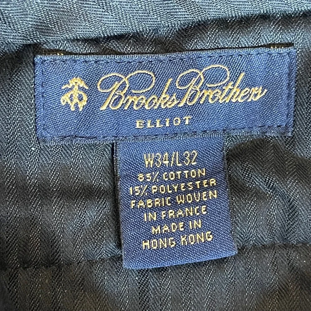 Brooks Brothers Elliot Navy Pleated Corduroy Trousers Mens 34x30 Woven in France